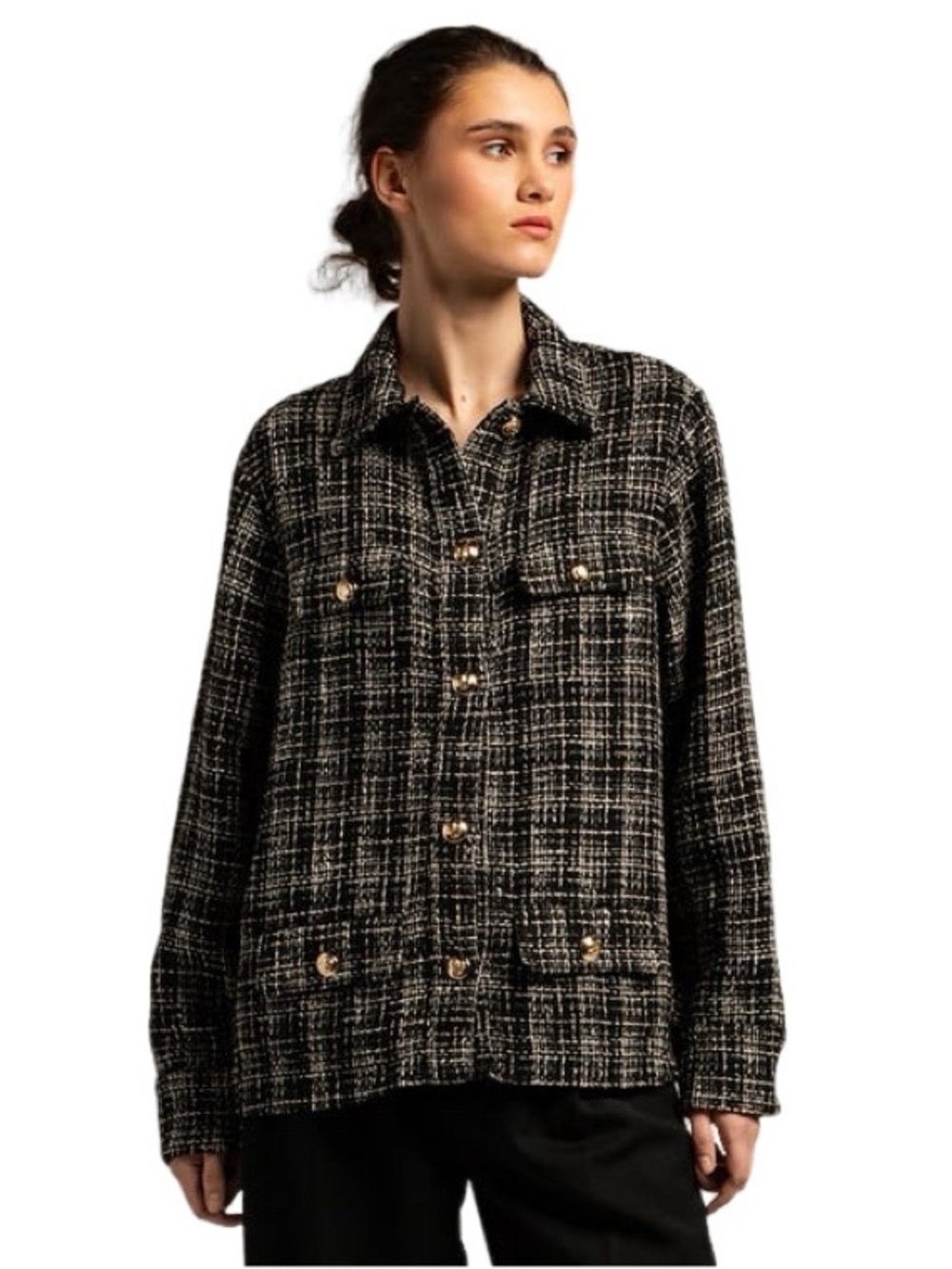 ANINE BING Corey Black Tweed Jacket